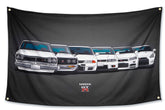 WHGJ car flag 3x5ft front view with vibrant color for indoor display