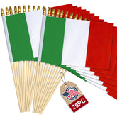 WHGJ Italy flag on stick ready for parades and events.
