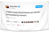 WHGJ Kanye flag room mirrors tapestry 3x5 on wall with vibrant fade-resistant print