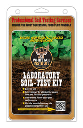 Whitetail Institute soil test kit packaging showing an easy-to-use solution for precise soil amendments.