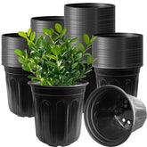 Whkvnng 60-pack 1-gallon nursery pot bottom holes promote root airflow for healthy seedlings.