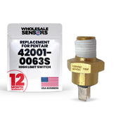 Wholesale Sensors Pentair 42001-0063S high-limit switch front view demonstrates compact, reliable design for quick field replacement.