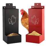 WHXE MNHEE automatic grit feeder mounted in a coop for clean feed access