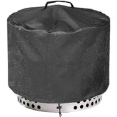WICKTICK round fire pit cover on Yukon 2.0 protecting 27-28 inch fire pit from weather