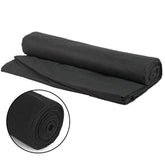 Wideskall weed-barrier-fabric over soil blocks weeds without chemicals.