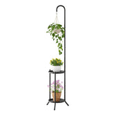Wieghda 2-tier plant stand with hanging hook for compact indoor displays
