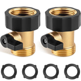 WIESVOP brass garden hose shut-off valve close-up showing durable construction