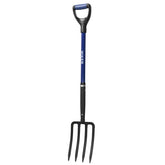 WIKER Pitchfork 4-tine head for efficient soil turning in the garden.