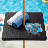 WikiWiki 21-inch adjustable umbrella table top hole for quick outdoor setup by the pool.