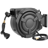 Wikiwiki retractable hose reel mounted on wall for tidy outdoor space and easy access