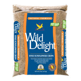 Wild Delight Fine Sunflower Chips in a 5 lb bag attract goldfinches and songbirds.