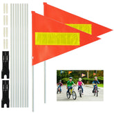Willdone bike safety flag front view attached to bicycle for high visibility.