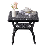WILOUNGE 21-inch outdoor side table top view—sturdy and rust-resistant for patio use