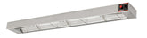 Winco ESH-48 strip heater front view shows even infrared heat for consistent serving temperatures.
