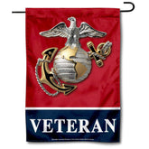 WinCraft US Marines Veteran Garden Flag, front view, durable outdoor display for curb appeal