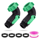 Windblowgrass 90-degree hose elbow shown in a tight space for RV hookups.