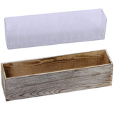 Windiy wood planter box rectangle whitewashed front view with succulents for rustic charm