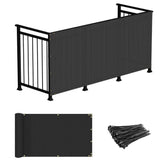 Windscreen4less deck privacy screen on railing for enhanced seclusion.