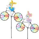 Winemana bunny windmill pinwheels set enhances garden charm and Easter mood.