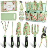 WisaKey 10-piece garden tools set with rust-proof stainless steel for lasting durability