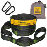 Wise Owl Outfitters hammock strap close-up showing durable webbing for rugged outdoor use