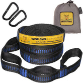 Wise Owl Outfitters Talon straps in setup mode for quick camping hangs