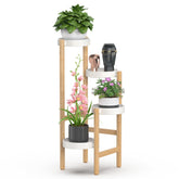 Wisuce bamboo plant stand corner display showing space-saving layout for a cozy room