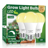 Wiyifada A19 full-spectrum bulbs powering even indoor plant growth