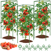 WLLEYAY 3-pack square tomato cage 50in offers sturdy support for tall plants.