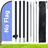 WOANIXY 8ft feather flag pole kit stands sturdy for outdoor signage.