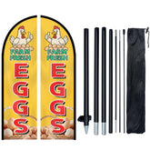 WOANIXY Farm Fresh Eggs flag, double-sided visibility boosts roadside egg sales from every angle.
