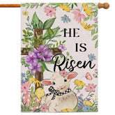 Woaoce Easter flag He Is Risen double-sided for outdoor garden displays that attract attention