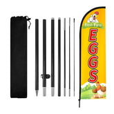 WODICY Farm Fresh Eggs flag on storefront improves curb appeal and invites customers.