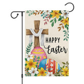 Wodison Happy Easter cross flag front view for outdoor decor