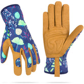 WOHEER leather gardening gloves for women with abrasion resistance for tough tasks