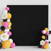 Wokceer black wedding arch cover on square backdrop for a clean photo look