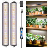Wolezek Grow Light Bar with wide illumination for thriving indoor plants on a shelf