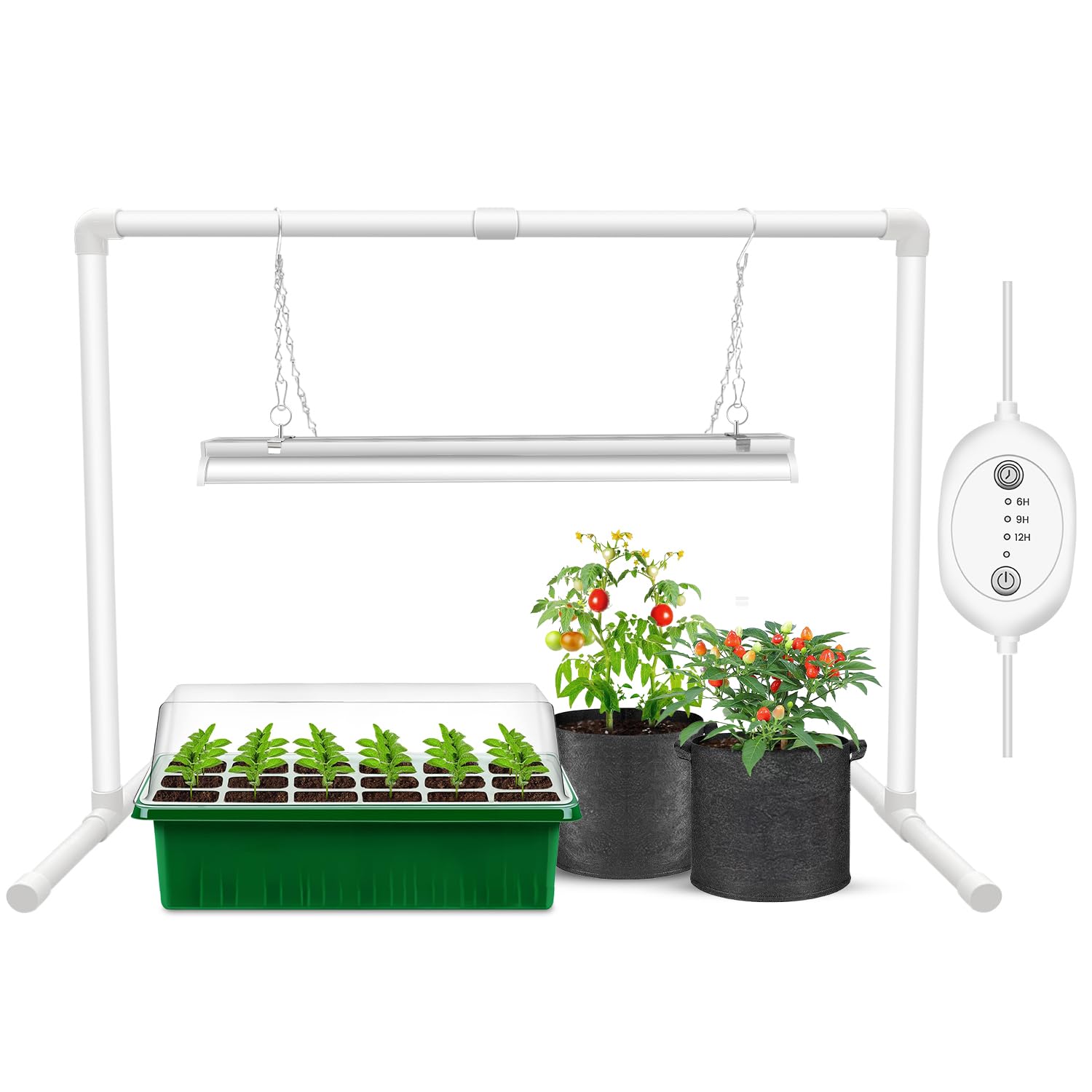 Wolezek Grow Light with stand for seed starting and easy indoor gardening.