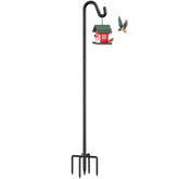 Womnwomn bird feeder pole with base prongs for secure soil anchoring and stability.