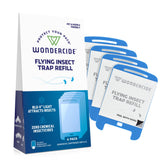 Wondercide Flying Insect Trap refill four-pack packaging for easy indoor protection