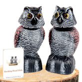 WonderField bobblehead owl decoy sculpture deters garden birds with lifelike movement.