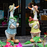 WONDHOME blue duck statue close-up shows durable resin finish.