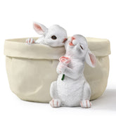 WONDHOME rabbit flower pot closeup showing a durable resin finish for long-lasting decor.