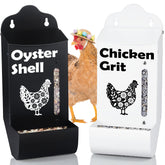 Woobud CluckRoots view window feeder shows supplement levels for easy monitoring.