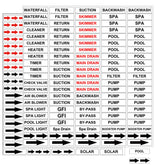 Wootile pool labels 210-labels pack helps identify pool components quickly.
