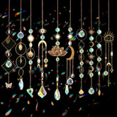 Worgree sun catchers 10-piece set reflecting bright rainbows in sunlight