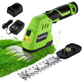 WORKPRO 12V cordless grass-shear in action for precise lawn trimming.