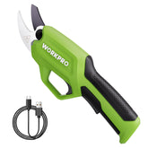 WORKPRO 7.2V pruning shears front view, compact cordless tool for easy pruning.