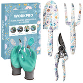 WORKPRO aluminum garden trowel with flower pattern for precise digging