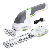 WORKPRO cordless grass shear demonstrates grass-cutting action for precise lawn edges.